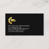 トラック輸送ラインのトラック運転手 名刺 (裏面)