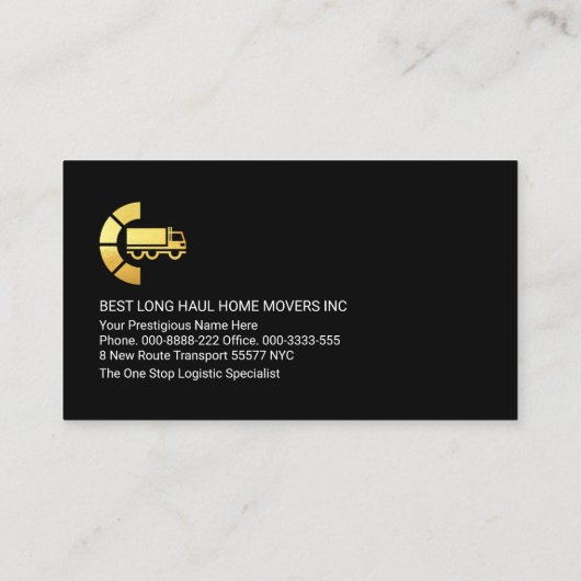 トラック輸送ラインのトラック運転手 名刺 (裏面)