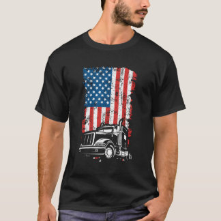 トラック輸送機アメリカ国旗 Tシャツ