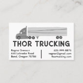 トラック輸送物流トラック移動トラックBW 名刺 (正面)