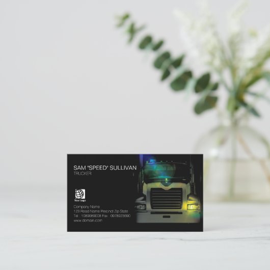 トラック輸送用運搬ダークトラックのフロント 名刺 (スタンド正面)