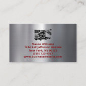 トラック輸送金属デザイン運送会社 名刺 (裏面)