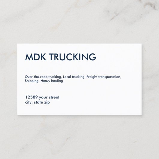 トラック輸送 名刺 (裏面)