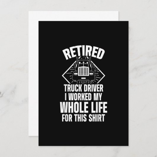 トラック退職した運転手の全寿命トラック運転手の退職 招待状 (正面/裏面)