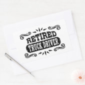 トラック退職した運転手 長方形シール (封筒)