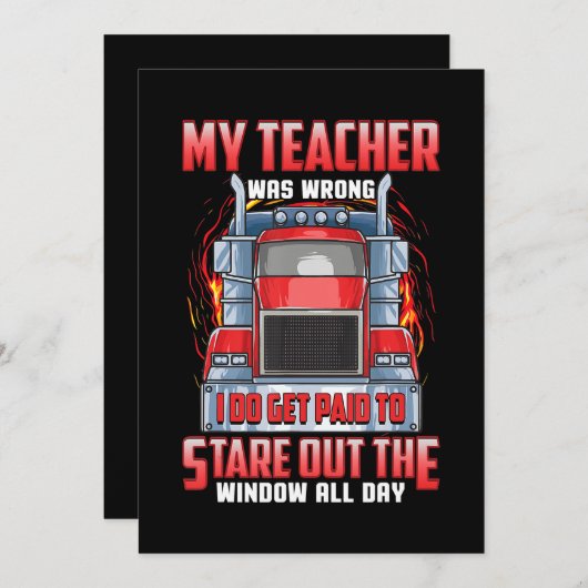 トラック運おもしろい転手は、トラック運転手や男性への贈り物を作る。 セーブザデート (正面/裏面)