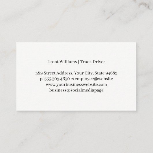 トラック運賃 | 出荷 名刺 (裏面)