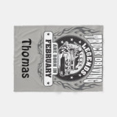 トラック運転伝説生まれは2月に名付けられる フリースブランケット (正面(横))