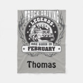 トラック運転伝説生まれは2月に名付けられる フリースブランケット (正面)