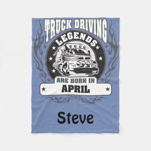 トラック運転伝説生まれは4月に追加名 フリースブランケット (正面)