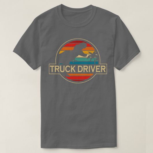 トラック運転恐竜 Tシャツ (デザイン正面)