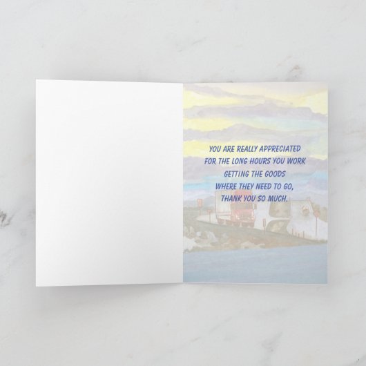 トラック運転手ありがとうトラック運転手の感謝 カード (内部)