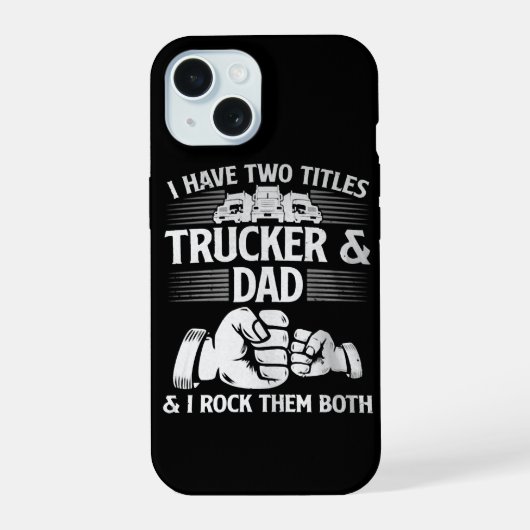 トラック運転手とパパ iPhone 15ケース (裏面)