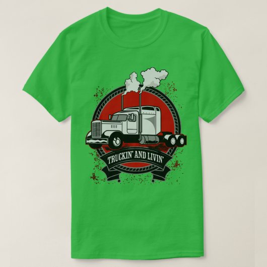 トラック運転手とリバンの大型リグトラック運転手 Tシャツ (デザイン正面)