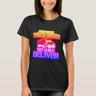 トラック運転手とレインボーのトラック運転手の睡眠 Tシャツ