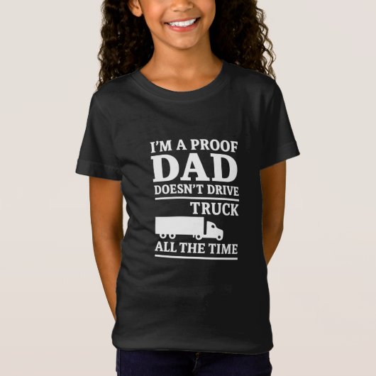 トラック運転手のお父さんのための子供用Tシャツ 楽しいデザイン Tシャツ (正面)
