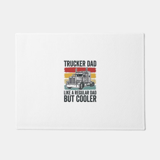 トラック運転手のお父さんは普通のお父さんのように涼しいTシャツ_1 ドアマット (正面)