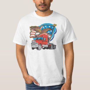 トラック運転手のためのトラック運送のワシメンズ価値Tシャツ Tシャツ