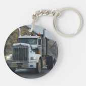 トラック運転手のためのホワイトトラックアート キーホルダー (裏面)