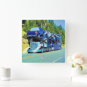 トラック運転手のための大きい装備車の運送者 スクエア壁時計 (ホーム)