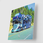 トラック運転手のための大きい装備車の運送者 スクエア壁時計 (傾斜)