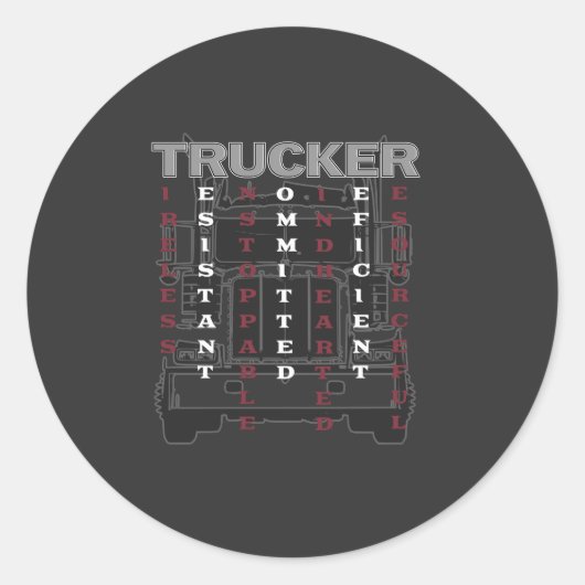 トラック運転手のアクロスティック耐タイレスト不可能 ラウンドシール (正面)