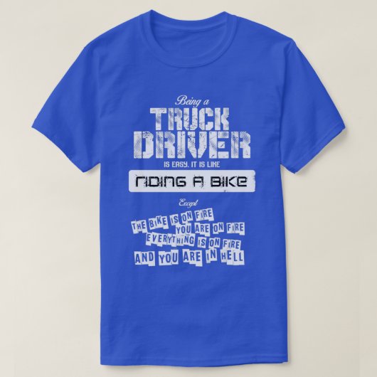 トラック運転手のアートデザイン Tシャツ (デザイン正面)