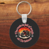 トラック運転手のキーチェーンのための魔法のクリスマスルート キーホルダー (正面)