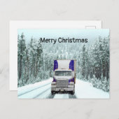 トラック運転手のクリスマス シーズンポストカード (正面/裏面)