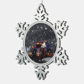 トラック運転手のクリスマス スノーフレークピューターオーナメント (右)