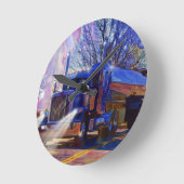 トラック運転手のタンカーの貨物自動車の重い輸送のギフト ラウンド壁時計 (傾斜)