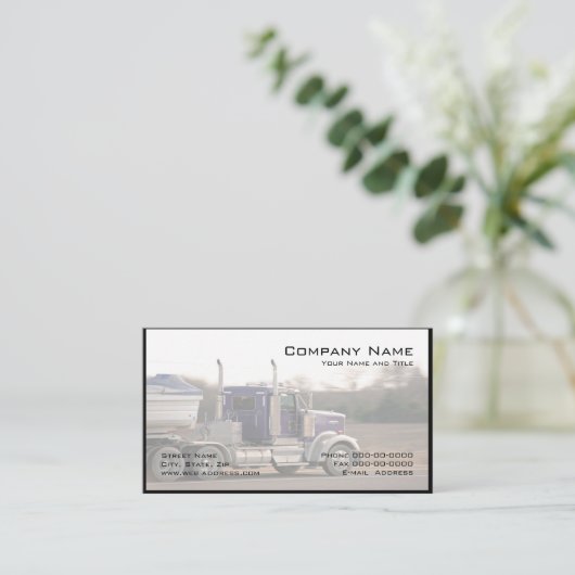 トラック運転手のトラック運送の名刺 名刺 (スタンド正面)
