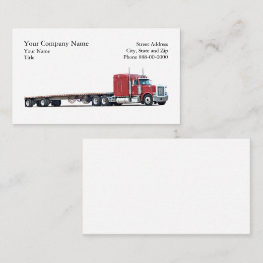 トラック運転手のトラック運送の名刺 名刺 (正面/裏面)