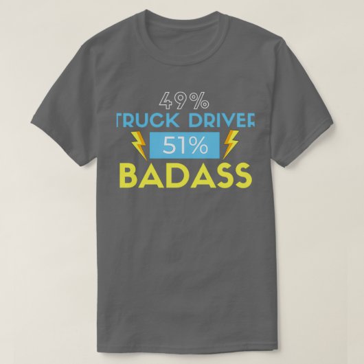 トラック運転手のバッジ Tシャツ (デザイン正面)