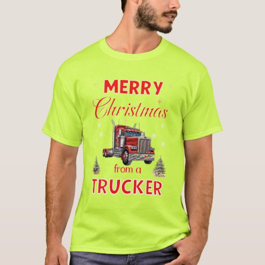 トラック運転手のメリークリスマス Tシャツ (正面)