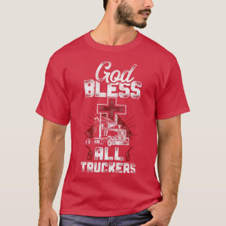 トラック運転手の信仰ヴィンテージ神の祝福すべてT Tシャツ