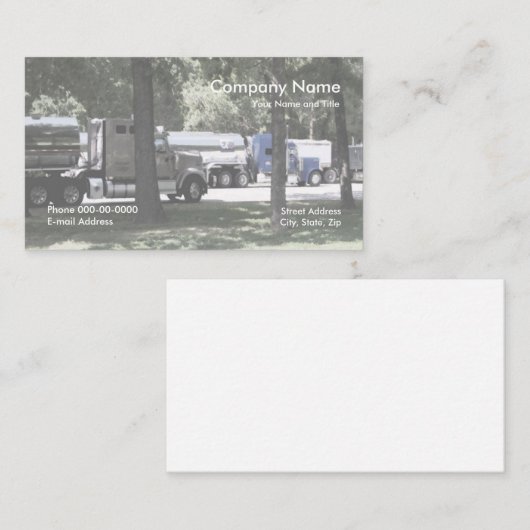 トラック運転手の名刺 名刺 (正面/裏面)