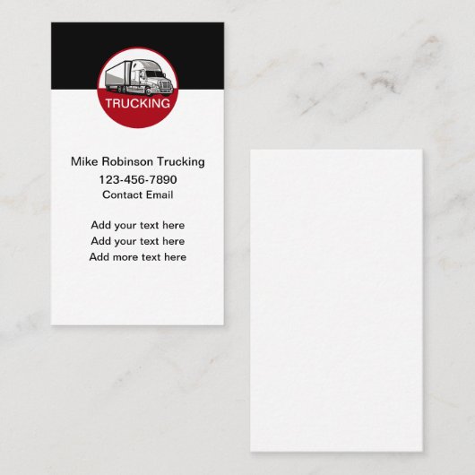 トラック運転手の名刺 名刺 (正面/裏面)