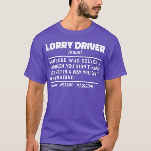 トラック運転手の名詞クールパパ運転トラック愛好家 Tシャツ (正面)
