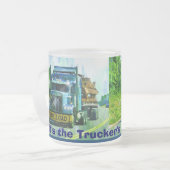 トラック運転手の大きい装備のドライブインのコーヒー・マグ フロストグラスマグカップ (正面左)