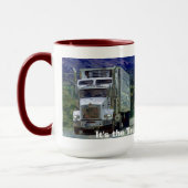 トラック運転手の大きい装備のドライブインのコーヒー・マグ マグカップ (左)