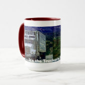 トラック運転手の大きい装備のドライブインのコーヒー・マグ マグカップ (正面左)