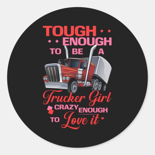 トラック運転手の女の子の贈り物になるほど辛い ラウンドシール (正面)