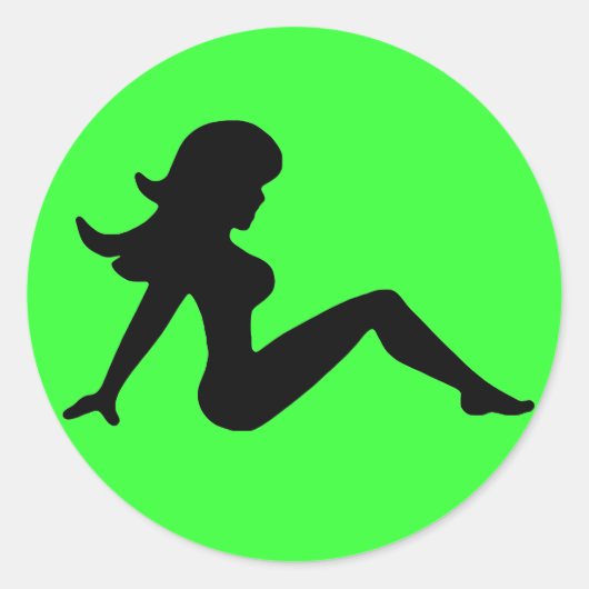 トラック運転手の女の子 ラウンドシール (正面)