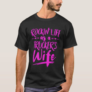 トラック運転手の妻のためのセミトラックドライバー Tシャツ