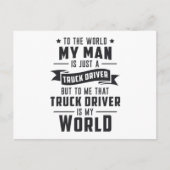 トラック運転手の妻の私の男はトラックの運転手の愛である ポストカード (正面)