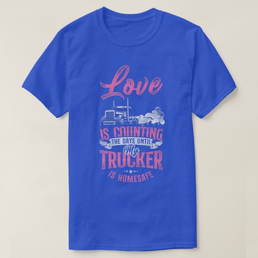 トラック運転手の妻ガールフレンドヴィンテージ愛 Tシャツ (デザイン正面)