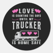 トラック運転手の妻トラック運転手の妻がトラックのギフトを愛おもしろいする ラウンドシール (正面)