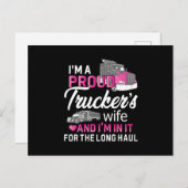 トラック運転手の妻トラック運転手トラック女の子ギフトアイディア ポストカード (正面/裏面)