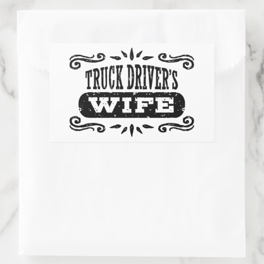 トラック運転手の妻 長方形シール (バッグ)